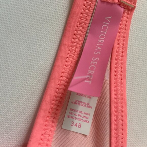 Victoria's Secret Wrap Crossover Double-String Triangle Bikini Top, Pink, 34B - Picture 7 of 9
